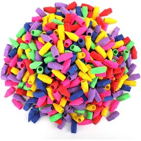 Nicunom 600 Pack Pencil Eraser Caps, 10 Colors Pencil Top Erasers Bulk, Kids Eraser Cap Pencil Eraser Toppers, School Supplies for Teachers Sudents Classroom Home and Office