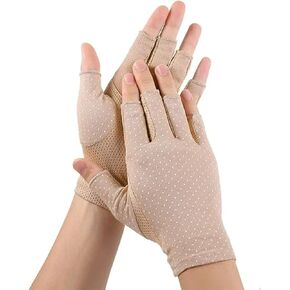 XuoAz UV-Sun-Protection Gloves Driving-Gloves Sunblock-Fingerless Non Slip Summer Outdoor Gloves for Women Girls