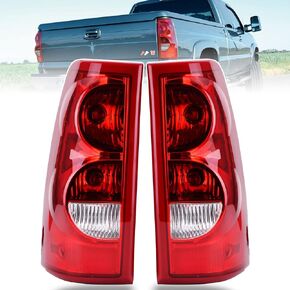 Nakuuly Tail Lights Rear Lamp Compatible With 2003-2006 Chevy Silverado 1500 2500 3500 1500HD 2500HD 2007 Classic Driver and passenger side Taillights Brake Signal Assembly with Bulb and Harness