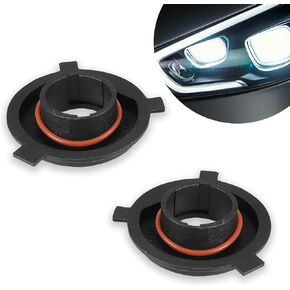Fogfar 2 قطعة قاعدة لمبة إضاءة LED H4 للسيارة، 0.61 بوصة/15.7 مم معرف 0.47 بوصة ارتفاع حامل ثابت معزول من النايلون، مقبس محول مقاوم للماء والصدمات، ملحقات لمبة إضاءة السيارة العالمية (أسود)