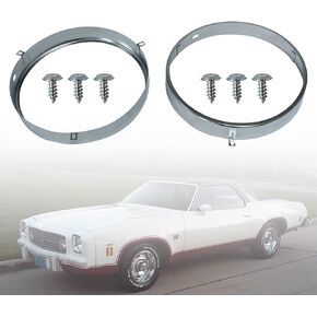 7" Headlight Bulb Retaining Retainer Trim Ring Set For Che-v-y Camaro Old-smobile, Headlight Three Tab Retaining Ring Set