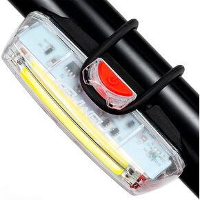 Bike Front Light USB Rechargeable-Super Bright LED Bicycle Headlight with Low Battery Indicator and Modes Memory Functions-Powerful Lumens for Cycling Safety Flashlight (White)
