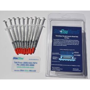 X23-7783D، مباشرة من الشركة المصنعة، شحم حراري سيليكون أصلي عالي الأداء Shin-Etsu MicroSi، عشر محاقن 0.5 جرام (10x0.5 جرام)، مع رقم القطعة، التصدير. تاريخ