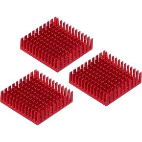MECCANIXITY 3Pcs 40x40x11mm Heatsink Aluminum Radiator Heat Sink Cooling with Thermal Blue Sticker for Chip CPU, Power Transistor, FET, IC, Power Amplifier,Red in Kuwait