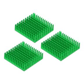 MECCANIXITY 3Pcs 40x40x11mm Heatsink Aluminum Radiator Heat Sink Cooling with Thermal Blue Sticker for Chip CPU, Power Transistor, FET, IC, Power Amplifier,Red