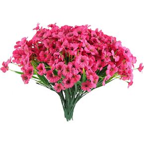 22 Bunches of Outdoor Artificial Flowers, UV Resistant Fake Flowers Artificial Silk Flowers with Plastic Plants for Indoor Outdoor Front Porch Hanging Planter Decoration (22, Orange)
