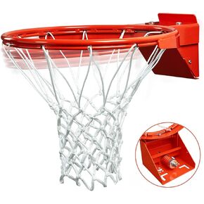 PROGOAL Breakaway Basketball Rim, Heavy Duty Flex Rim Replacement 5/8-In, Standard Goal Reinforced Mounting Bracket Fit Most Size Backboards Indoor and Outdoor