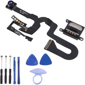 7MP Facing Front Camera Flex Cable W/Proximity Sensor Light Microphone Replacement Part + Earpiece Sound Replacement Compatible for iPhone 8 Plus 5.5" (All Carriers)