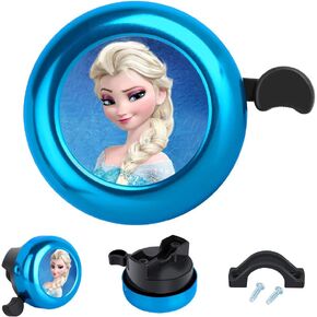Bike Bell Aluminum Princess Cartoon Cute Bicycle Bell Loud Clear Sound Bike Accessories for Adults Kids Girls Boys Women(Blue), One Size