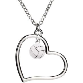 GIMMEDAT Enamel Silver Heart of Mine Girl's and Women's Necklace Sports Jewelry Player Gift