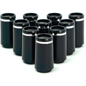 The Golfer's Workshop .355 Taper Tip Black with Silver Collar Club Ferrules - Pack of 10