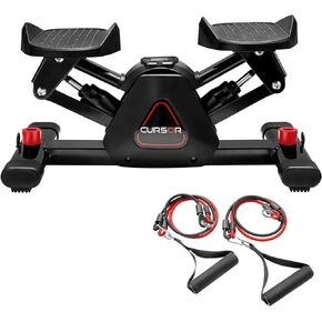 CURSOR FITNESS Twist Steppers للتمرين، درج صغير، آلة خطوة مكتبية مع أشرطة مقاومة مزدوجة للتمرين المنزلي in Kuwait