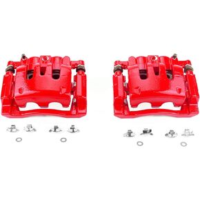 Power Stop Rear S5076 Pair of High-Temp Red Powder Coated Calipers