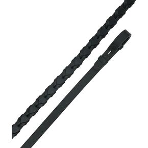 SIE Plait Braided Leather Bridle Reins for Horses Black Brown Cob and Full