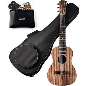 Caramel - 30" 6 String Acacia KOA Guitalele CB207G Beginner Travel Guitar Gigbag Kit