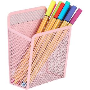 Magnetic Pencil Holder - Extra Strong Magnets Mesh Marker Holder Perfect for Whiteboard, Refrigerator and Locker Accessories (1 Baskets, Black)