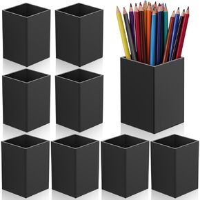 10 Pack Clear Acrylic Pen Holder Makeup Brush Holder Desktop Pencil Organizer Acrylic Pencil Cup Stationery Organizer Accessory for School Makeup Desk Office Pen Organizer