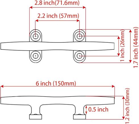 يانيو قارب قفص الاتهام المربط 6 بوصة قارب المربط قاعدة مفتوحة المربط البحرية الثقيلة 316 الفولاذ المقاوم للصدأ مع 8 قطع مسامير (2 حزمة) in Kuwait