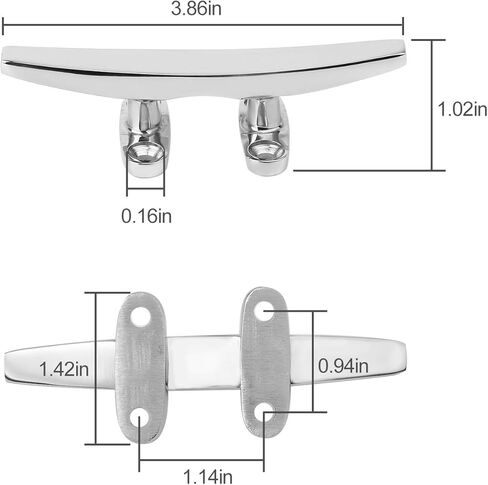 KINJOEK عبوتان من مرابط القارب، جميع مرابط القاعدة المفتوحة من الفولاذ المقاوم للصدأ 316 مع 8 قطع 316 براغي الأجهزة، 4 بوصات / 5 بوصات in Kuwait