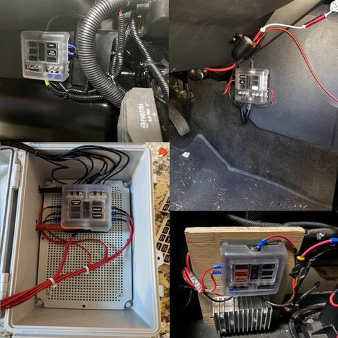 كتلة مصهر مقاومة للماء 6 طرق 12 فولت مع مؤشر LED وحافلة سلبية للسيارات والقوارب والمركبات الترفيهية والشاحنات DC 12V-24V حامل صندوق المصهر البحري 6 دوائر in Kuwait