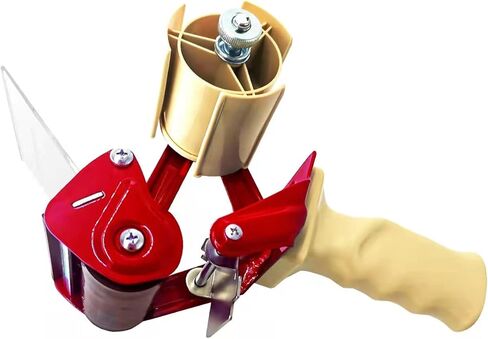 مسدس توزيع شريط التعبئة من Elepa - مسدس شريط عالي التحمل بعرض 3 بوصات مع مقبض مريح، مناسب للفة الشريط الأساسية مقاس 3 بوصات (أحمر.) in Kuwait