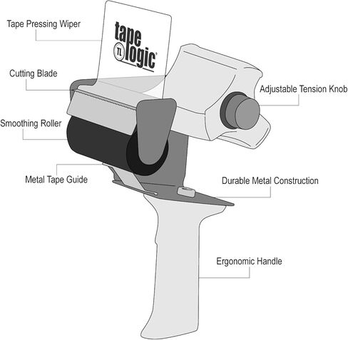 مسدس توزيع شريط تغليف عالي التحمل مقاس 2 بوصة من Aviditi Tape Logic، للتعبئة والشحن والنقل واستخدام المستودعات (موزع واحد) in Kuwait