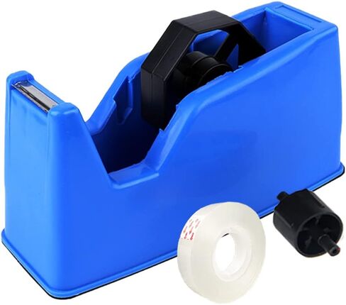 Tape Dispenser, Masking Tape Dispenser, Desktop Tape Dispenser Adhesive Roll Holder - with 1 Rolls Tape(2 in 1,Fits 1" and 3" Core,8.2x3.9x3 inch) Heavy Duty PremiumPerfect for Office, Home (Blue) in Kuwait