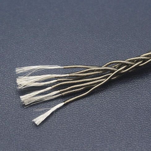 Youkamoo 4 Pin XLR Balanced Male متوافق مع Hifiman HE4XX، HE-400i Headphones 8 Core مضفر مطلي بالفضة استبدال كابل ترقية الصوت (إصدار 2 × 3.5 مم) in Kuwait