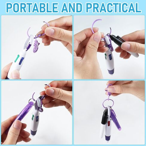 HOYDATE 8Pcs Mini Highlighter Nurse Pen Pack Set Nurse Pens for Badge Include Tip Highlighter 2 Permanent Marker Pens and 2 Retractable Ball Pen with 2 Nursing Keychain Clip (Black+Orange) in Saudi Arabia