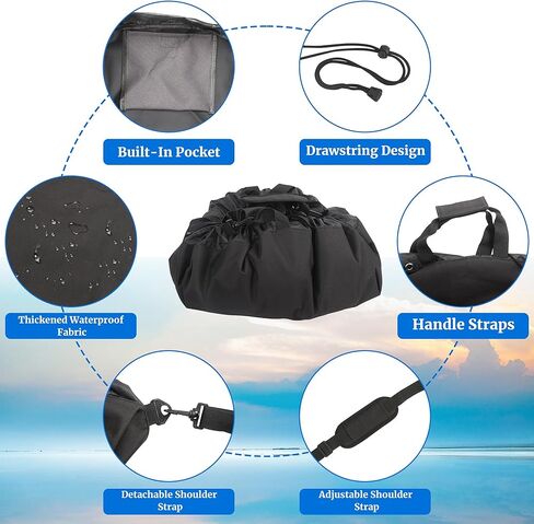 Rainleaf Wetsuit Changing Mat,Surf Changing Mat,Waterproof Wetsuit Bag with Shoulder and Handle Strap for Surfing Beach Swim Outdoor Sports in Kuwait