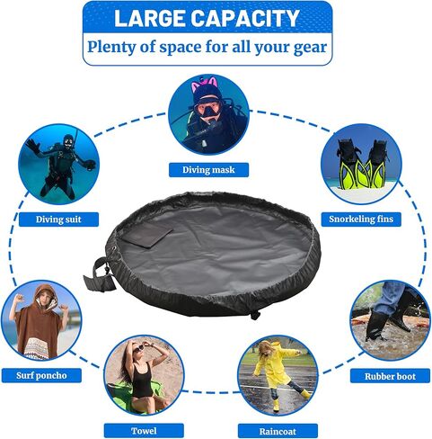 Rainleaf Wetsuit Changing Mat,Surf Changing Mat,Waterproof Wetsuit Bag with Shoulder and Handle Strap for Surfing Beach Swim Outdoor Sports in Kuwait