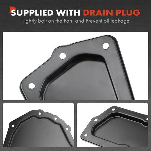 A-Premium Transmission Oil Pan with Drain Plug & Gasket Compatible with 4T40-E 4T45-E Transmission & Chevy Cavalier Cobalt HHR Malibu & Pontiac G5 G6 Grand Am Sunfire & Saturn Aura L100/200/300 in Saudi Arabia