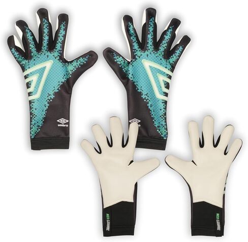 Umbro Junior Neo League Goalkeeper Gloves, Black/White/Teal in Saudi Arabia