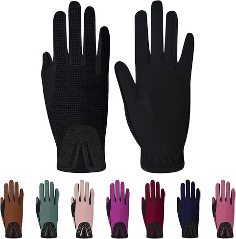 ChinFun Kid's Horse Riding Gloves Child Youth Stretchable Equestrian Mittens Boys & Girls Anti-Slip Gloves for Horseback Riding Cycling Running Outdoor Activities in Kuwait