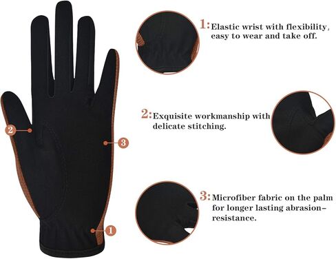 ChinFun Kid's Horse Riding Gloves Child Youth Stretchable Equestrian Mittens Boys & Girls Anti-Slip Gloves for Horseback Riding Cycling Running Outdoor Activities in Saudi Arabia