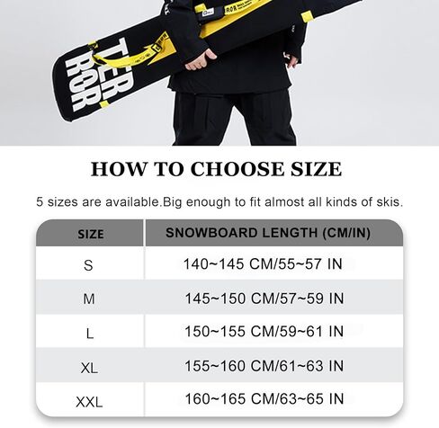 SUPBOARD Snowboard Sleeve Soft Cover Case, with Rubber Bumpers, Detachable Padded Shoulder Strap, Fit in Bag Storage Transport Protection in Saudi Arabia