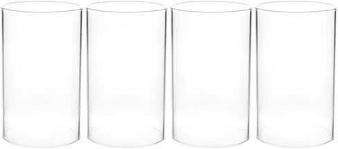 VOSAREA 4PCS Clear Glass Candle Covers Candle Holder Glass Open Ended Glass Candleholder Tube Shade for Candle Pendant Lights Chandelier 15X7CM in Saudi Arabia