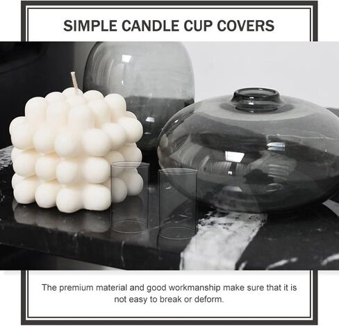 VOSAREA 4PCS Clear Glass Candle Covers Candle Holder Glass Open Ended Glass Candleholder Tube Shade for Candle Pendant Lights Chandelier 15X7CM in Saudi Arabia