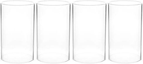 VOSAREA 4PCS Clear Glass Candle Covers Candle Holder Glass Open Ended Glass Candleholder Tube Shade for Candle Pendant Lights Chandelier 15X7CM in Saudi Arabia