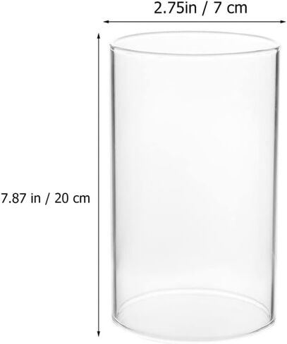 VOSAREA 4PCS Clear Glass Candle Covers Candle Holder Glass Open Ended Glass Candleholder Tube Shade for Candle Pendant Lights Chandelier 15X7CM in Saudi Arabia