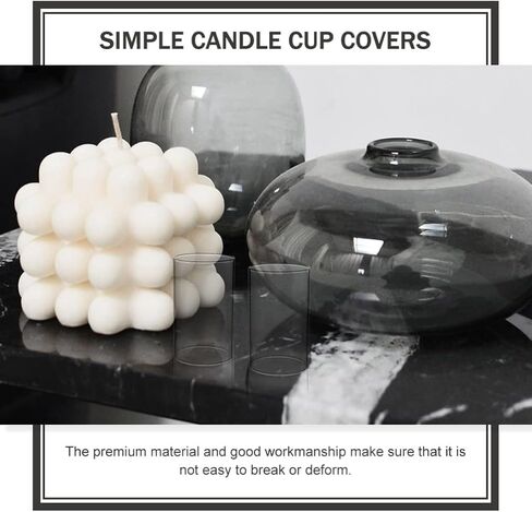 VOSAREA 4PCS Clear Glass Candle Covers Candle Holder Glass Open Ended Glass Candleholder Tube Shade for Candle Pendant Lights Chandelier 15X7CM in Saudi Arabia
