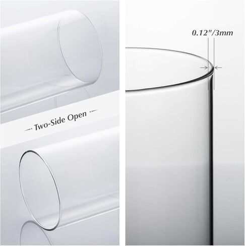 WGVI Clear Hurricane Candleholder,Glass Chimney for Candle Open Ended, Chimney Tube of Sizes in Various for Choice, 4" Wide x 8" Tall in Saudi Arabia