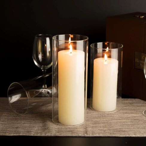 WGVI Clear Hurricane Candleholder,Glass Chimney for Candle Open Ended, Chimney Tube of Sizes in Various for Choice, 4" Wide x 8" Tall in Saudi Arabia