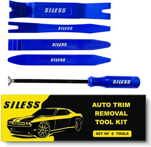 Siless Auto Trim Removal Tool Set - 4 pcs - Auto Trim Tool Car Tools, Easy Door Panel Removal Tool, Fastener Removal, Clip, Molding, Dashboards, Interior Trim Tools (No Scratch Plastic Pry Tool Kit) in Saudi Arabia
