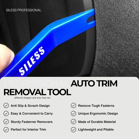 Siless Auto Trim Removal Tool Set - 4 pcs - Auto Trim Tool Car Tools, Easy Door Panel Removal Tool, Fastener Removal, Clip, Molding, Dashboards, Interior Trim Tools (No Scratch Plastic Pry Tool Kit) in Saudi Arabia