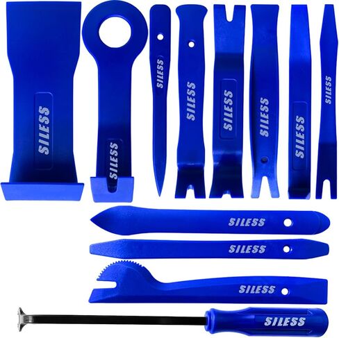 Siless Auto Trim Removal Tool Set - 4 pcs - Auto Trim Tool Car Tools, Easy Door Panel Removal Tool, Fastener Removal, Clip, Molding, Dashboards, Interior Trim Tools (No Scratch Plastic Pry Tool Kit) in Saudi Arabia