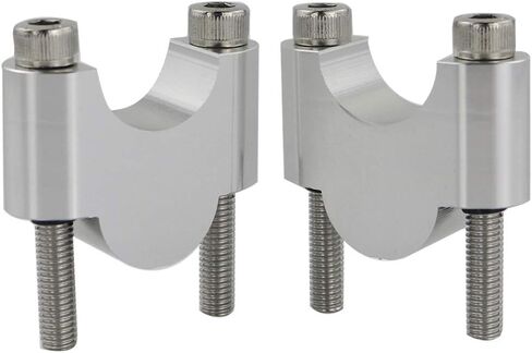 Xitomer 7/8 بوصة دراجة نارية ATV الترابية دراجة المقود الناهضون بدون مشابك، مناسب لـ Grom MSX125 / CRF250L، Z125، DRZ400 / V-Strom، FZ16 TT-R230 (40 مم (1 9/16 بوصة)، فضي) in Kuwait