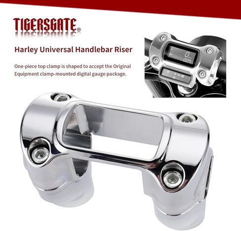 TIGERSGATE Chrome 2 ارتفاع 1 بوصة سحب للخلف 1.25 بوصة حامل مقود تثبيت لموديلات 2018-up Harley FXBB وFXST وFXBR وFXBRS و2021-أحدث FXBBS in Kuwait