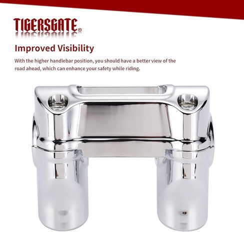 TIGERSGATE Chrome 2 ارتفاع 1 بوصة سحب للخلف 1.25 بوصة حامل مقود تثبيت لموديلات 2018-up Harley FXBB وFXST وFXBR وFXBRS و2021-أحدث FXBBS in Kuwait