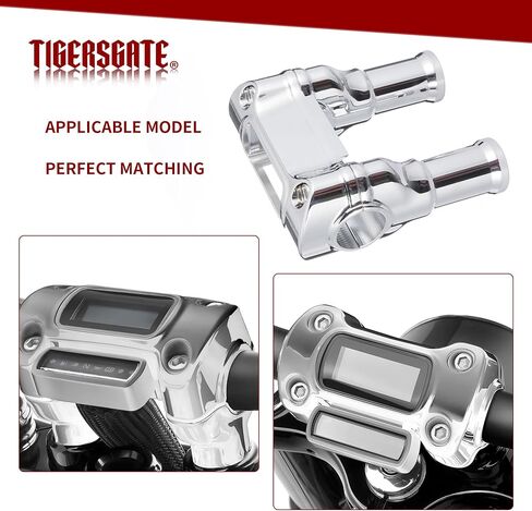 TIGERSGATE Chrome 2 ارتفاع 1 بوصة سحب للخلف 1.25 بوصة حامل مقود تثبيت لموديلات 2018-up Harley FXBB وFXST وFXBR وFXBRS و2021-أحدث FXBBS in Kuwait